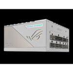 ASUS ROG Loki 850W SFX-L white modular PSU showcasing cable ports for clean gaming PC builds