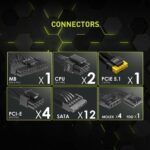 Side profile of the durable MSI MAG A1250GL PCIE5 1250W ATX 3.1 PSU with robust casing