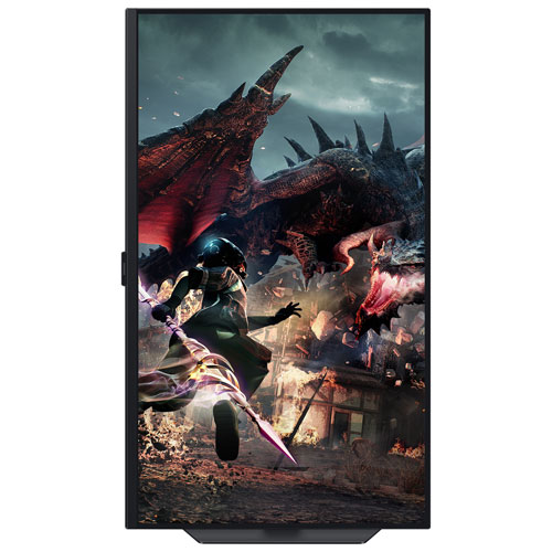 17822310_8 Samsung Odyssey G5 27-inch WQHD 180Hz monitor from an angle, highlighting its slim design