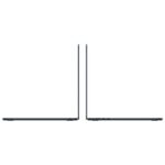 Close-up of Apple MacBook Air 15" English keyboard with integrated Touch ID and M3 chip performance.