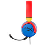 Close-up of HyperX Cloud Mini multi-colored earcups for immersive sound isolating audio