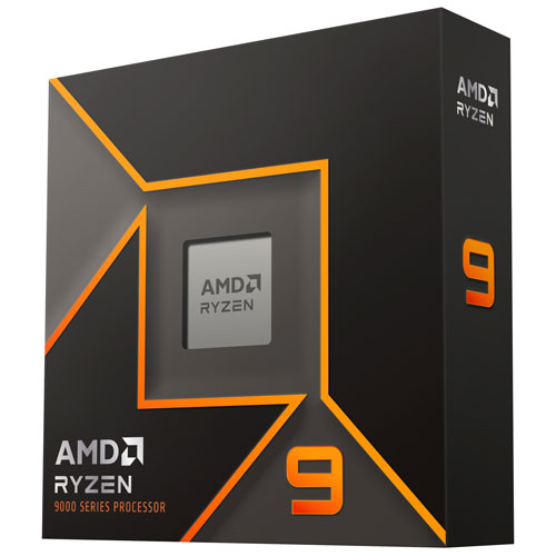 AMD Ryzen 9 9900X 12-core AM5 processor for high-performance desktop computing, front view