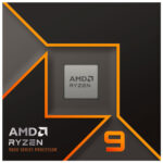 AMD Ryzen 9 9900X processor retail box, showcasing branding and key features