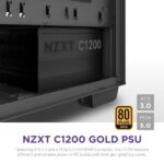 NZXT C1200 1200W 80 Plus Gold certified gaming PSU, sleek design for PC builds