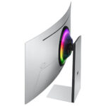 Close-up of Samsung Odyssey G8's vibrant WQHD OLED screen, demonstrating stunning visual clarity.