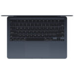 Open Apple MacBook Air 13.6-inch M3 Midnight, revealing bright display and English keyboard