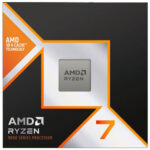AMD Ryzen 7 9800X3D 8-core 5.2GHz AM5 desktop processor, front view for high-performance computing