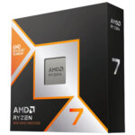 Side view of the AMD Ryzen 7 9800X3D AM5 8-core processor, ideal for powerful gaming and multitasking rigs