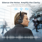 Side view of TREBLAB C7 Pro wireless Bluetooth headset, showcasing ergonomic design & powerful 40mm drivers