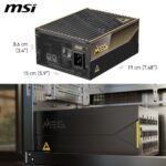80 Plus Titanium efficiency badge on MSI MEG Ai1600T 1600W modular power supply