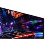 Bright screen of the Samsung Odyssey G8 4K 240Hz monitor showcasing game graphics