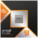 Detailed view of the AMD Ryzen 9 9950X3D 16-core CPU, highlighting AM5 socket compatibility