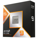 AMD Ryzen 9 9950X3D 16-core AM5 processor in retail packaging, ready for PC build