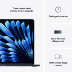 Apple MacBook Air 15.3-inch open, highlighting the French keyboard and Touch ID sensor