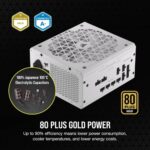 Corsair RM750x Shift 750W ATX PSU with white fan grille, featuring Zero RPM fan mode for silent operation