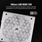 White Corsair RM750x Shift 750W fully modular ATX 3.0 power supply. Compact design for various PC builds