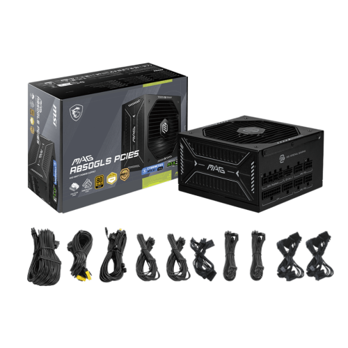 MSI MPG A850GLS 850W 80 Plus Gold modular power supply, PCIe 5.1 ready for high-performance PCs