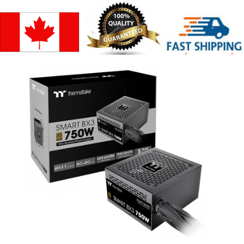 Thermaltake BX3 750W 80 Bronze non-modular ATX 3.1 power supply unit with cables attached