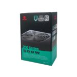 Side view of Coolmax ZX-500 500W ATX12V EPS12V power supply, showing cable ports and robust design.