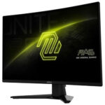 MSI 27-inch WQHD curved gaming monitor side view, highlighting the immersive LED display and slim design