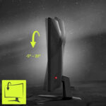 Metallic black MSI 32" WQHD curved LED gaming monitor (MAG 321CQF E18) from a different angle.