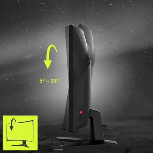 19417391_7 Metallic black MSI 32" WQHD curved LED gaming monitor (MAG 321CQF E18) from a different angle.