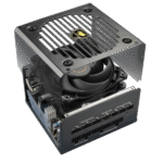 Top view of Cougar GEX Pro 850W fully modular power supply, showcasing its silent cooling fan