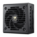 Detailed shot of Cougar GEX Pro 750W 80 Plus Gold PSU, emphasizing premium build quality