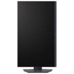 Close-up of LG 27G610A-B monitor stand and base, sleek black finish