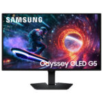 Samsung Odyssey 27" QHD OLED gaming monitor, LS27FG502SNXZA, sleek black design for immersive gameplay