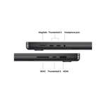 Apple MacBook pro 16.2-inch M4 512GB SSD 24GB RAM laptop port view black color