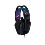 Logitech G335 black gaming headset, side view highlighting sleek design