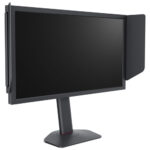Black BenQ ZOWIE XL2566X 24" TN LCD gaming monitor with adjustable stand from an angle.