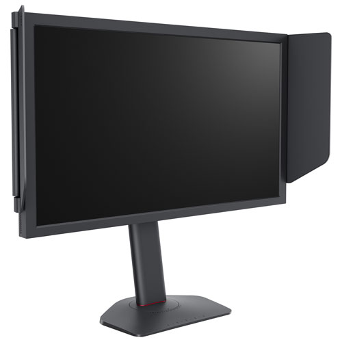 18390635_1 Black BenQ ZOWIE XL2566X 24" TN LCD gaming monitor with adjustable stand from an angle.