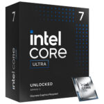 Front view of Intel Core Ultra 7 265KF CPU. Powerful 20-core 4.6GHz desktop processor.