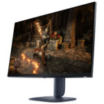 Sleek Alienware AW2725D black 27-inch QD-OLED monitor, G-Sync FreeSync compatible design.