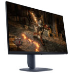 Rear view of Alienware AW2725D 27" QD-OLED gaming monitor, showcasing robust connectivity options.